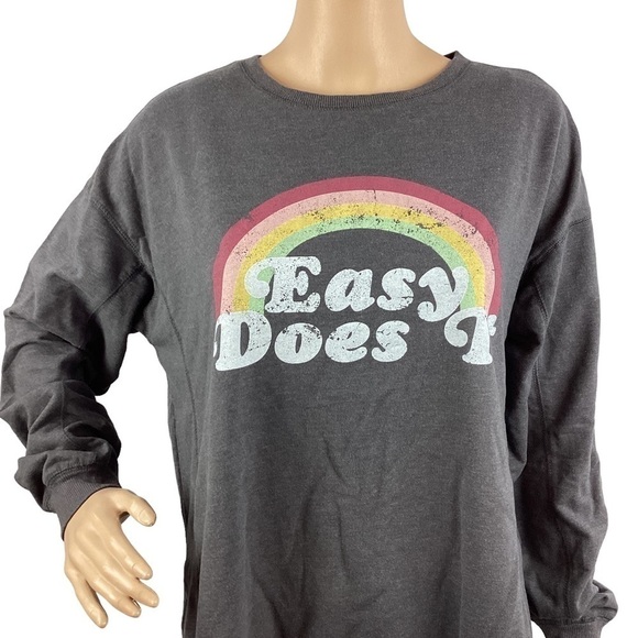 Wildfox Easy Does it Sommers Sweatshirt Size M Gray - Picture 2 of 7